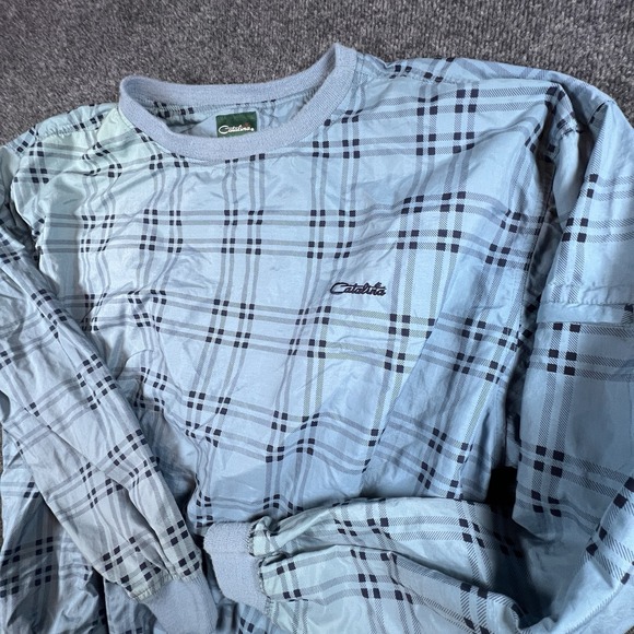 Other - Vintage Catalina Blue Plaid Nylon‎ Windbreaker Pullover Blue Men's XL Golf 90s